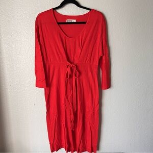 Old Navy Maternity Medium Red Pleated Jersey Dress
